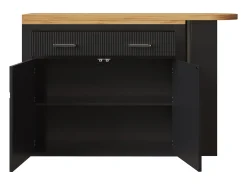 Bar extensível com 2 gavetas e 2 portas - Tampo extensível com rodízios - e madeira^Hauss Spole