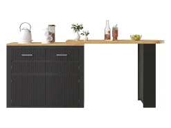 Bar extensível com 2 gavetas e 2 portas - Tampo extensível com rodízios - e madeira^Hauss Spole