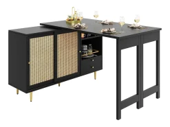 Bar giratório com 2 portas de correr em rattan e gaveta -^Hauss Spole Sale