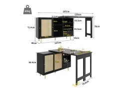 Bar giratório com 2 portas de correr em rattan e gaveta -^Hauss Spole Sale
