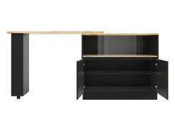 Bar giratório com espaço de arrumação - Madeira MDF e vidro - e bege claro^Hauss Spole