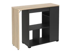 Hot Bar giratório com espaço para armazenamento - Natural e antracite - SATURN Móvel De Bar