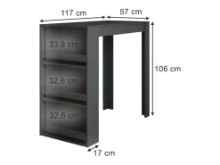 Bartisch antracite 57x117x106 repose^Vicco Outlet