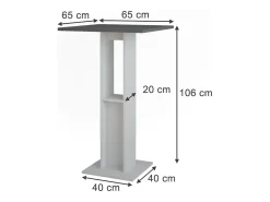 Vicco Móvel De Bar*Bartisch branco/antracite 65x65x106 repose Cinza antracite