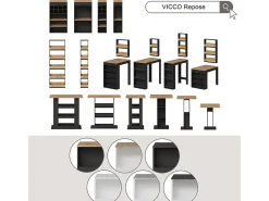 Bartisch carvalho goldkraft/antracite 57x117x106 repose*Vicco Discount