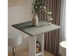 Bartisch-Set branco/antracite 65x65x106 repose Móvel De Bar