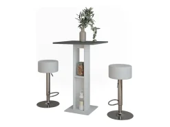 Bartisch-Set branco/antracite 65x65x106 repose Móvel De Bar