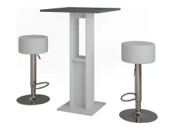 Bartisch-Set branco/antracite 65x65x106 repose Móvel De Bar
