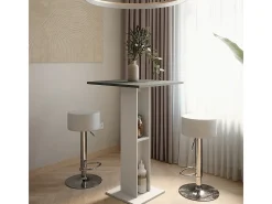 Bartisch-Set branco/antracite 65x65x106 repose Móvel De Bar