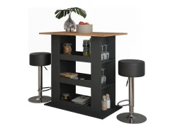 Vicco Móvel De Bar*Bartisch-Set carvalho goldkraft/antracite 110x65x106 repose Natural escuro