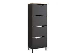 Vicco Móvel De Arrumação|Sapateira*Basculante de sapatos antracite/artesanal 60x38x167.4 marelle Preto