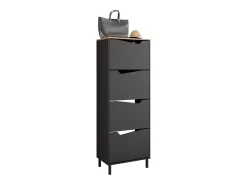 Vicco Móvel De Arrumação|Sapateira*Basculante de sapatos antracite/artesanal 60x38x167.4 marelle Preto