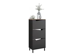 Vicco Móvel De Arrumação|Sapateira*Basculante de sapatos antracite/artesanal 60x38x129.5 marelle Preto
