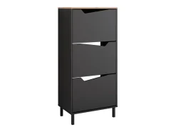Vicco Móvel De Arrumação|Sapateira*Basculante de sapatos antracite/artesanal 60x38x129.5 marelle Preto