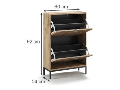Vicco Móvel De Arrumação|Sapateira*Basculante de sapatos carvalho viking 60x24x92 eliza Natural escuro