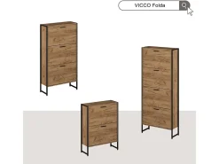 Vicco Móvel De Arrumação|Sapateira*Basculante de sapatos carvalho goldkraft/ 63x23.5x152.5 folda Preto