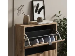 Vicco Móvel De Arrumação|Sapateira*Basculante de sapatos carvalho viking 60x24x130 eliza Natural escuro