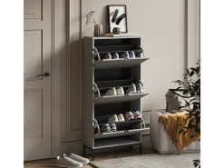 Vicco Móvel De Arrumação|Sapateira*Basculante de sapatos cinza 60x24x130 eliza Cinzento