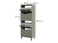 Vicco Móvel De Arrumação|Sapateira*Basculante de sapatos grün/artisan 60x38x167.4 marelle Verde