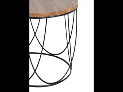 Base da mesa em manguier e detalhes em metal.^Giner y colomer