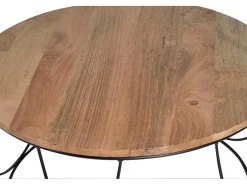 Base da mesa em manguier e detalhes em metal.^Giner y colomer