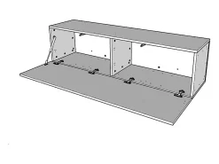 Base de aba montada no solo L.133.6 H.40 P.39.2 com pés em Nature Oak*ITAMOBY Online