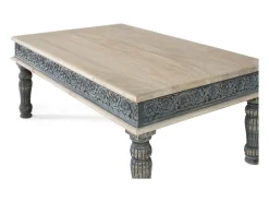 Online Base de mesa em madeira manguier com base em fer fabriquée à la main Mesa De Centro
