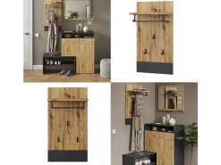 Bengaleiro de parede antracite 44x25.6x83 selena*Vicco Discount