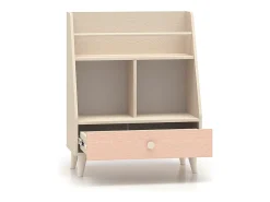 Petits-Meubles Biblioteca*Biblioteca 1 gaveta Alycia - rosa coral - efeito madeira 90cm Bege