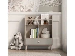 Petits-Meubles Biblioteca*Biblioteca 1 gaveta Alycia - cinzento - efeito madeira 90cm Bege
