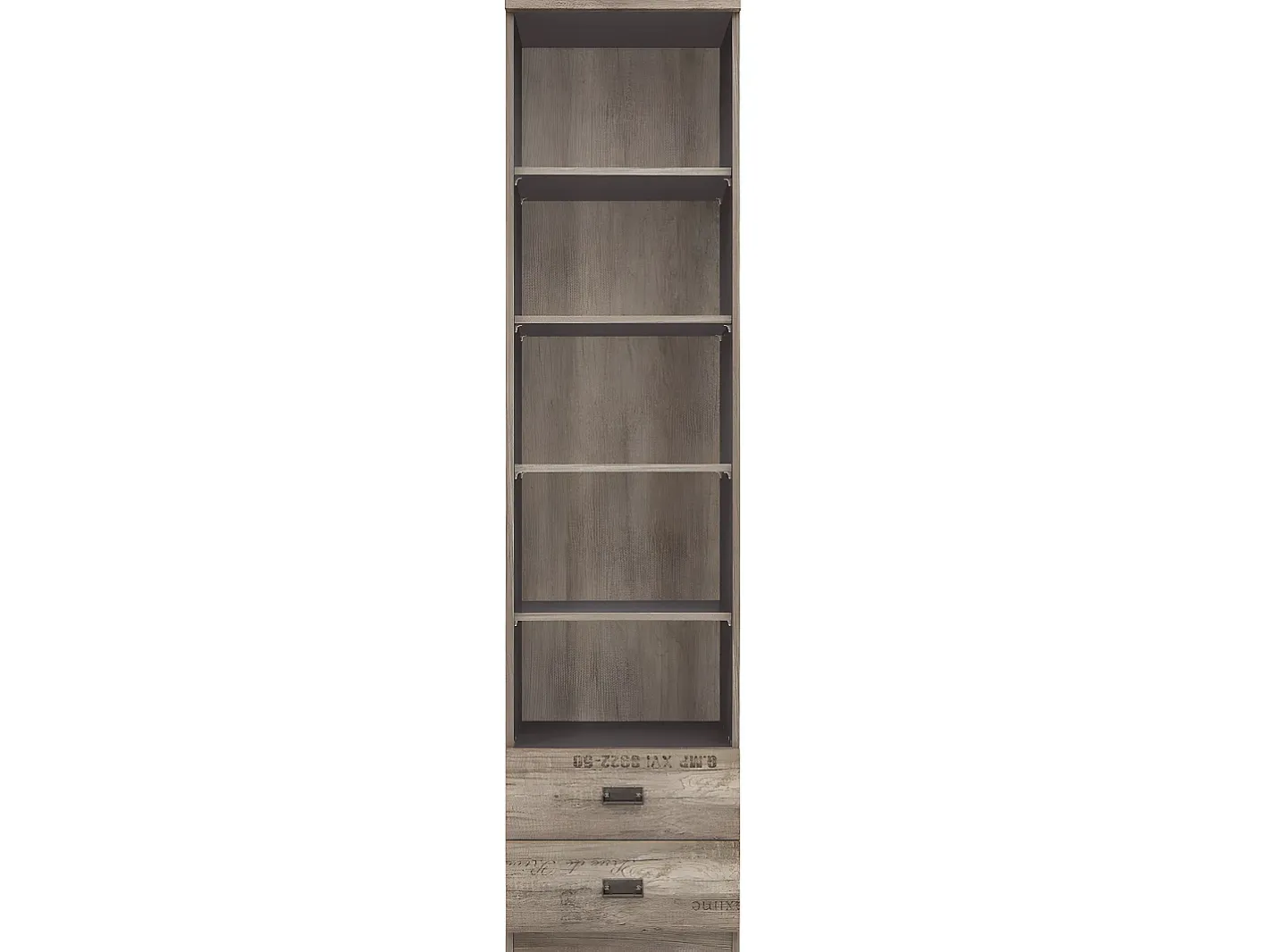 Petits-Meubles Biblioteca*Biblioteca 2 gavetas Abel madeira e 205cm Cinzento