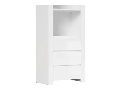 Discount Biblioteca 3 gavetas Hella branco e madeira 203cm Biblioteca