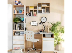 Biblioteca 3 gavetas Pop e branco 200cm^Petits-Meubles Sale