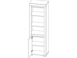 Biblioteca 1 porta Kasla madeira e antracite 195cm*Petits-Meubles New
