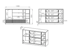 Sale Biblioteca 2 portas 1 gaveta Ronan 140cm Biblioteca