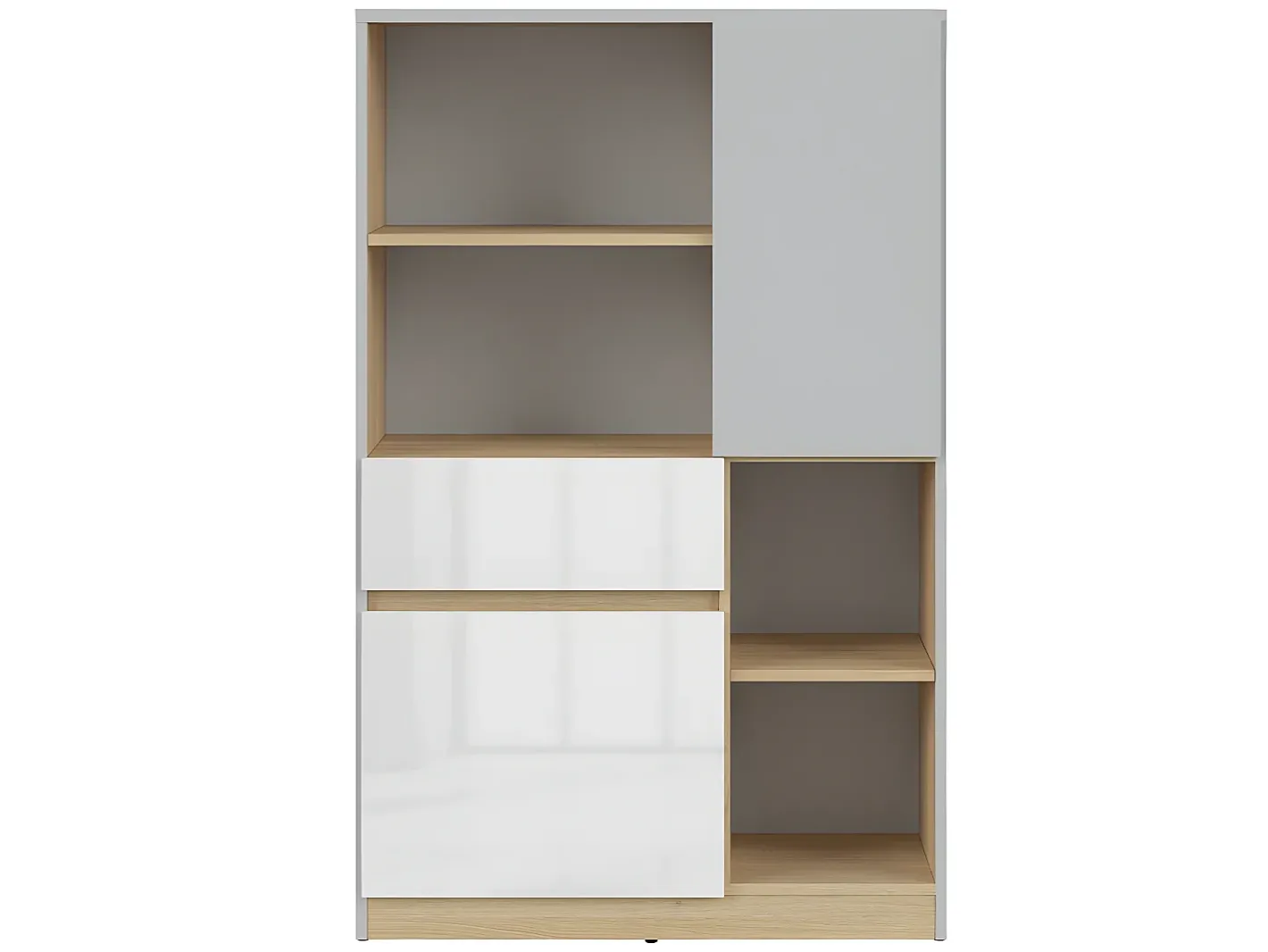 Biblioteca 2 portas 1 gaveta Pop e branco 126cm*Petits-Meubles