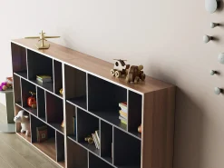 Best Biblioteca 3 prateleiras - A117cm x C119cm x P32cm nogueira e antracite - Nack Biblioteca