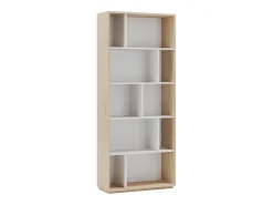 Biblioteca 5 prateleiras - A191cm x C80cm x P32cm carvalho e branco - Nack*Herdasa Online