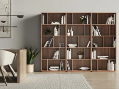 Hot Biblioteca 5 prateleiras - A191cm x C80cm x P32cm nogueira - Nack Biblioteca