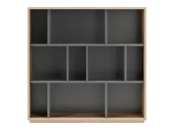 Best Biblioteca 3 prateleiras - A117cm x C119cm x P32cm carvalho e antracite - Nack Biblioteca