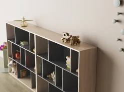 Best Biblioteca 3 prateleiras - A117cm x C119cm x P32cm carvalho e antracite - Nack Biblioteca