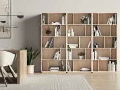 Biblioteca 5 prateleiras - A191cm x C80cm x P32cm carvalho - Nack^Herdasa New