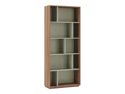 Biblioteca 5 prateleiras - A191cm x C80cm x P32cm nogueira e - Nack*Herdasa Sale