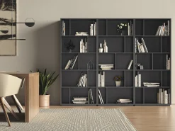 New Biblioteca 5 prateleiras - A191cm x C80cm x P32cm antracite - Nack Biblioteca