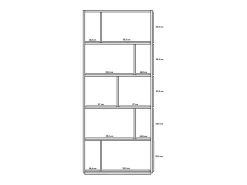 New Biblioteca 5 prateleiras - A191cm x C80cm x P32cm antracite - Nack Biblioteca
