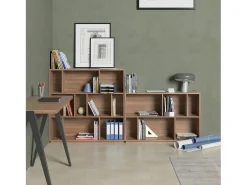 Sale Biblioteca 2 prateleiras - A80cm x C119cm x P32cm nogueira - Nack Biblioteca