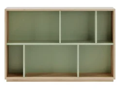 Biblioteca 2 prateleiras - A80cm x C119cm x P32cm carvalho e verde - Nack*Herdasa Online
