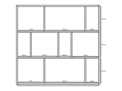 Biblioteca 3 prateleiras - A117cm x C119cm x P32cm nogueira e - Nack*Herdasa Sale