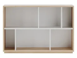 Best Biblioteca 2 prateleiras - A80cm x C119cm x P32cm carvalho e branco - Nack Biblioteca
