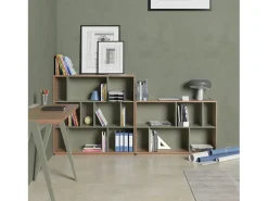 Biblioteca 2 prateleiras - A80cm x C119cm x P32cm nogueira e - Nack*Herdasa Hot